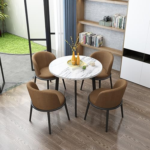 Runder Esstisch Mit 4 Stühlen Set, Besprechungstisch Mit Stühlen, Platzsparende Rezeption Tisch Und Stuhl, Rund Konferenztisch Mit 4 Stühlen Kombination, Verhandlungstisch Meetings Kleine Runde Tische