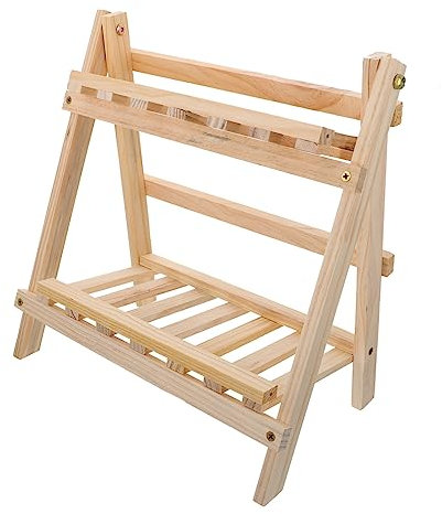 Toddmomy Blumenstand Zimmerpflanzenregal Pflanzgefäßhalter Aus Holz -pflanzenständer Saftige Pflanzgefäße Verstellbarer Einlegeboden Holzverkleidung Blumentopf Drinnen Hölzern Lagerregal