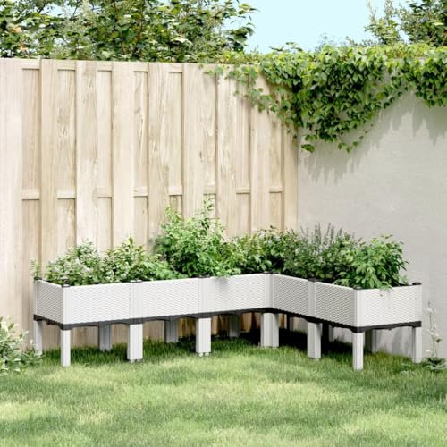 DYRJDJWIDHW Pot Plastique Plante,Pot Terre Cuite Grande Taille,Jardinière avec Pieds Blanc 160x120x42 cm PPConvient pour Les patios, Les balcons et Les Jardins