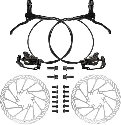 Mhwgo Freins Hydrauliques VTT, Kit de Frein a Disque Hydraulique VTT, Kit de Frein à Disque, Freins à Disques Avant et Arrière avec Rotor à Disque 160mm pour VTT, Vélo de Route, Huile minérale