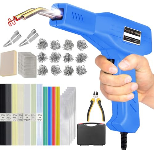 150W Plastic Welder,2 in1 Plastic Welding Kit,Plastic Welder Gun Soldering Kit,Hot Stapler Plastic Welding Car Bumper Repair Kit,64pcs Plastic Welding Rods,800pcs Staples for Plastic Crack Repair