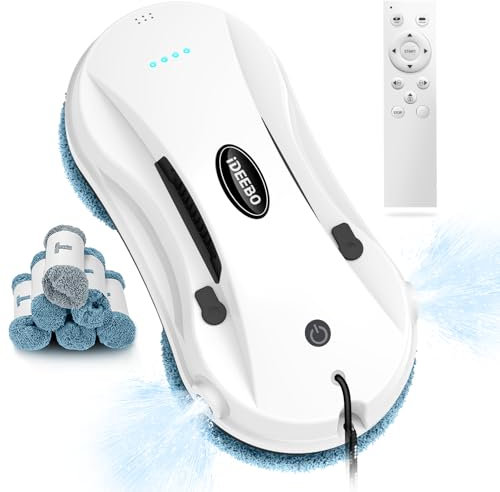 iDEEBO C200 Robot Lavavetri con Getto d'acqua Automatico, Navigazione Intelligente, Robot Pulisci Vetri per Finestre Interne ed Esterne, Vetri, Piastrelle