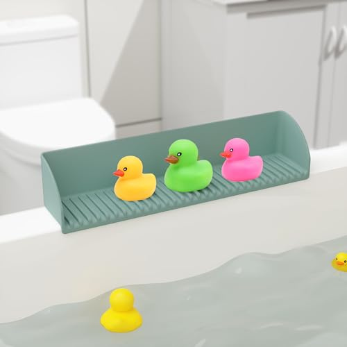 e-YiHESZ Bathtub Splash Guard for Tub - Silicone Tub Water Splash Guard with 4 Suction Cups, Bath Toy Holder, Tub Play Shelf, Bathtub Side Splash Guard Tray, Bathroom Essentials 1pcs