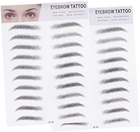 FOMIYES 2pezzi Adesivi Sopracciglia Simili Capelli Nero Transfer Temporanei Gentili Per Uomo e Donna Facili Da Usare Per Sopracciglia Sparse o Chiare