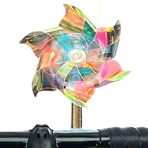 Windrad-Dekoration für Lenker, drehbar, LED-Windmühle, Zubehör für Elektroroller, buntes Design und einfache Installation für Motorrad, Fahrrad, 548,6 x 3,5 x 8 cm