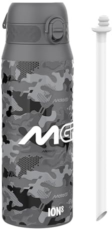 ion8 MotoGP Tarnung Vakuumisolierte Edelstahl-Trinkflasche, 750ml (24oz), Auslaufsicher, Einhandöffnung, Sichere Verriegelung, Spülmaschinenfest, Tragegriff, Langlebig, Ideal für Sport