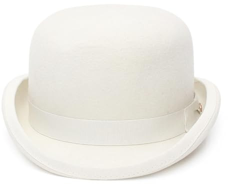 Fedora Trilby Filzhut Hut Weißer Hut Dome Hut Damenmode Hut M-57Cm Weiß