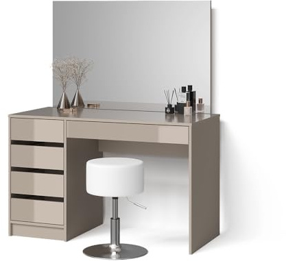 Livinity Schminktisch Imola, Greige, 120 cm | mit Hocker