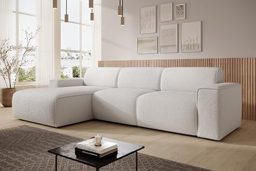 AXLIVING Couch Sofa L Form Didim mini Weiß 310 cm breit, stilvoll L