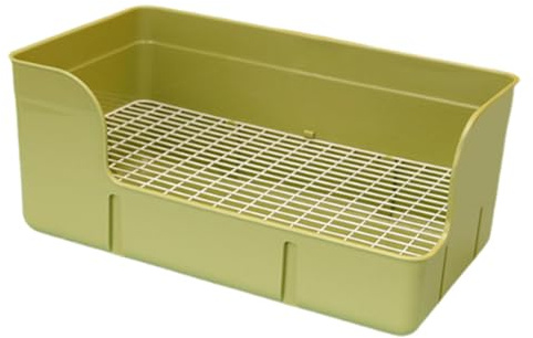 perfk Kaninchentoilette für Käfig, Haustiertoilette, Einstreubox, rechteckig, leicht zu reinigen, Ecktoilette für Hamsterkäfigzubehör, GrÜn