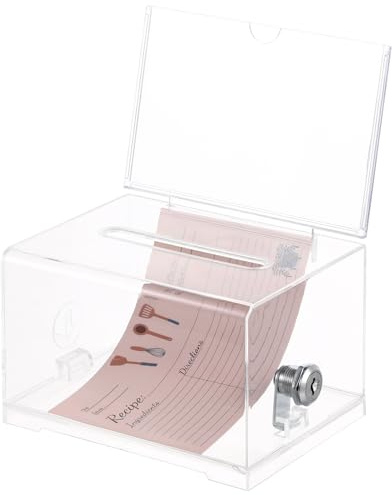 ZUNOXAZ Boîte à Suggestions Transparente Acrylique Verrouillable Boîte De Dons Et Urne De Vote Compacte Pour Bureau Événements Et Collecte De Commentaires