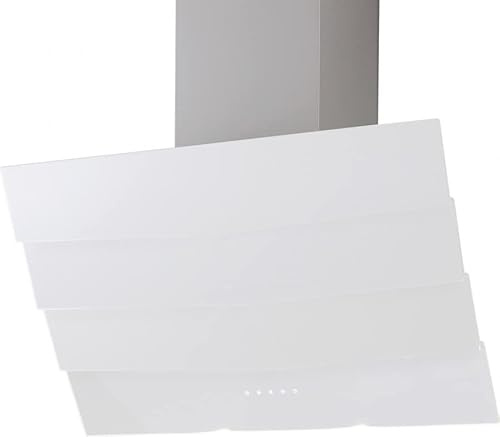 refsta WAVE II 60cm, Glas weiß/Edelstahl, Dunstabzug, Kopffrei Schräghaube, Touch Bedienung, 3 Stufen, 580 m³/h