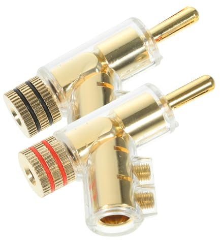 TIDTALEO Solderless Speaker Banana Plugs Right Angle Plug 45 Degree Angled Locking Connectors for Speaker Wire Home Audio Systems High-Fidelity Sound Enthusiasts