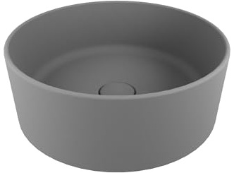 Lavabo da Appoggio Tondo 37,5x37,5x13,5 in Ceramica Colore Grigio Opaco mod. Tirreno