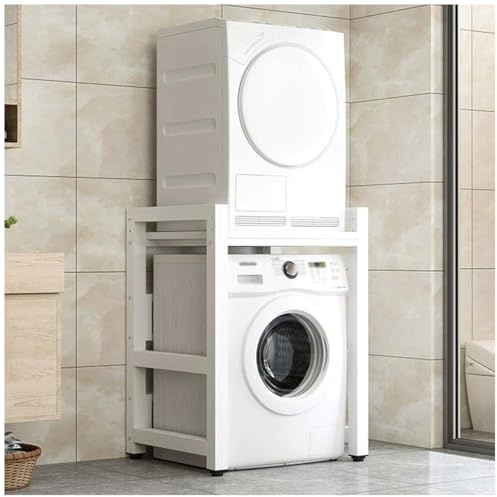 Kit de rangement à linge réglable pour machines à laver et sèche-linge à chargement frontal - Support de sèche-linge réglable en hauteur - Organiseur gain de place pour petits espaces - Durable et
