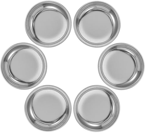 NUOBESTY Vassoio Porta Filtro Antigoccia in Acciaio Inossidabile Piattini Rotondi 6 Pezzi Accessorio Riutilizzabile per Conservazione Conveniente per Bustine di Tè