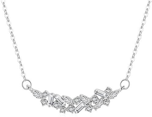 925 Silverhalsband för kvinnor, lyxig CubZirconia-kedja