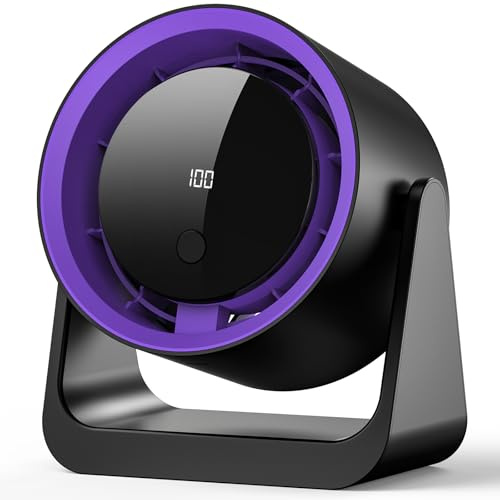 Fashioz Ventola da Tavolo, Ventilatore Usb del Vento 5 Livelli, Testa Girevole a 180° Ventola di Raffreddamento, Ventilatore Scrivania Silenzioso per Scrivania, Ufficio, Casa (Viola Nerastro)