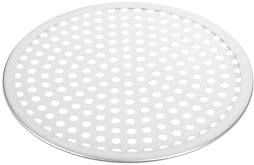 NUOBESTY Plaque à Pizza Ronde en Alliage d'Aluminium Perforée 30 CM Grille Compatible Four pour Cuisson Uniforme et Nettoyage Facile Cuisine Domestique