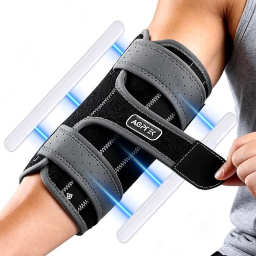 AGPTEK Elbow Brace with Removable Ulnar Nerve Compression Splints, L