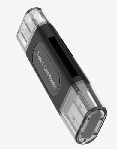 SD Kortläsare USB 2.0 Type-C 4 i 1, Svart | Multifunktion, Extern Lagring, För Mini SD, TF och Memory Stick