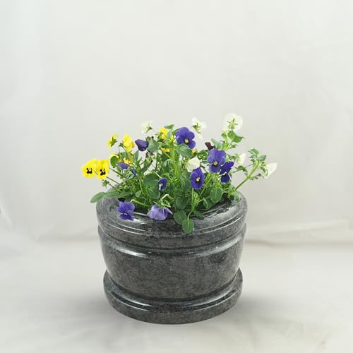 D4G Design4Grab Designgrab Pot funéraire en granit exclusif Orion 24 cm Rouge/gris/bleu/gris/noir/brun rougeâtre, noir, poli et digne
