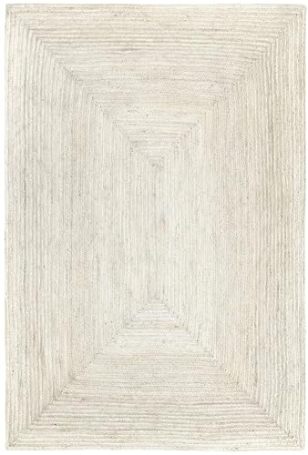 HAMID - Tappeto di Iuta Naturale Alhambra Avorio, Iuta Tappeto, Tappeti 100% Fibra di Juta, Tessuto a mano, Tappeto da soggiorno, Corridoio, Camera da letto, (200x300cm)