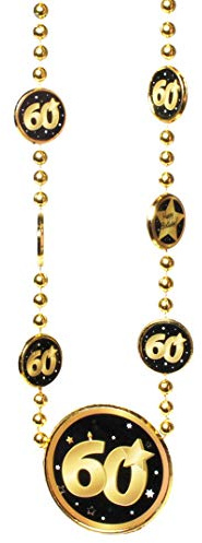 Udo Schmidt GmbH & Co Kette 60 Schwarz/Gold zum 60.Geburtstag Dekoration Party Geschenk Halskette