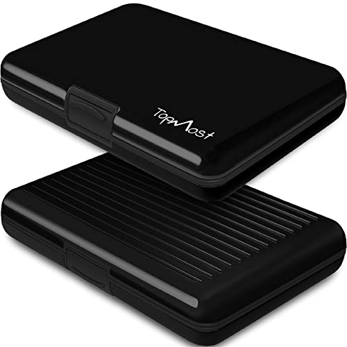 TopMost Aluminium Kreditkartenetui mit RFID-Schutz für Damen & Herren - Geldbörse für 12 Karten und Scheine, Schutz vor Datendiebstahl, Slim Wallet, Card Holder