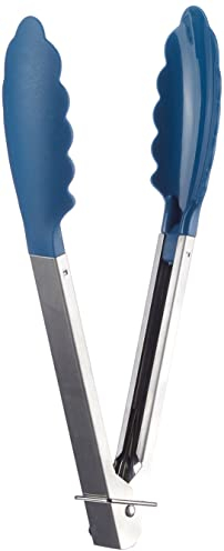 Fackelmann 670426 Pince de cuisine, pince à servir de cuisine, pince pour servir, Plastique, Acier inoxydable, Bleu, 23,5 x 3,3 x 4 cm
