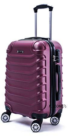 R.Leone Valigia da 1 pezzo Fino a Set 4 Trolley Rigido grande, medio, bagaglio a mano e beauty case 8 ruote in ABS 2026 (Bordò, M Medio)