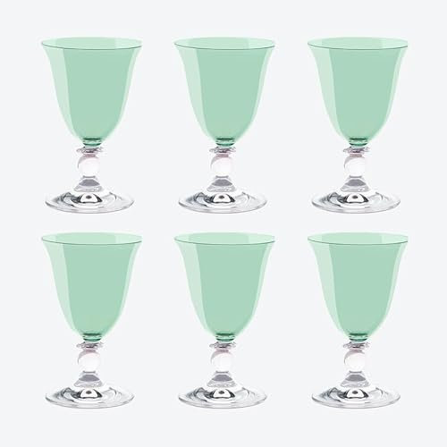 Verres à vin en cristal colorés à l'élégante forme évasée - Vert