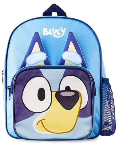 Bluey Mini Backpack for Kids Toddlers, Small Bag 11.5x9 in with Adjustable Straps for Travel Picnic Vacation Gifts for Kids (Blue)
