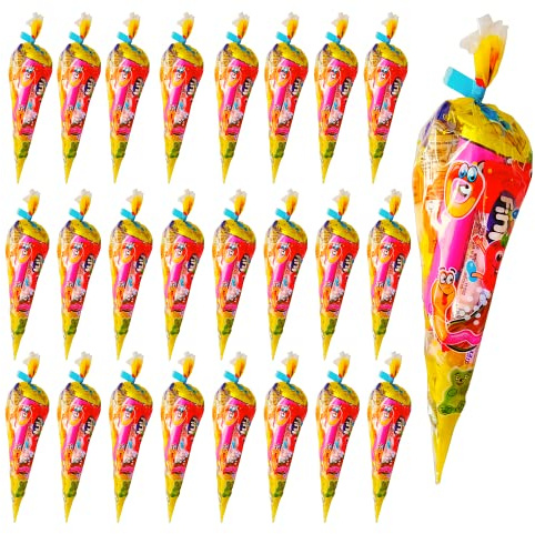 Golopin, 25 Conos Chuches Cumpleaños de 40 cm x 20 cm. Bolsas Chuches Cumpleaños. Chuches Piñata. Envueltas. Cucuruchos Chuches Cumpleaños