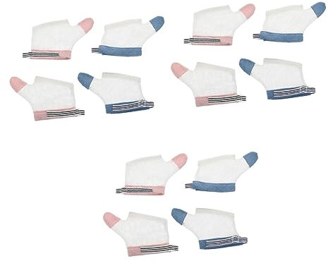 Toyvian 6 Paare Anti-essen-handschuhe Baby-daumenschutz Fingerstopp Daumenschutz Fäustling Mit Daumensauger Baby-schutzhandschuhe Bio-babyfäustlinge Nylon Kleinkind Weiß Shirt Beruhigend