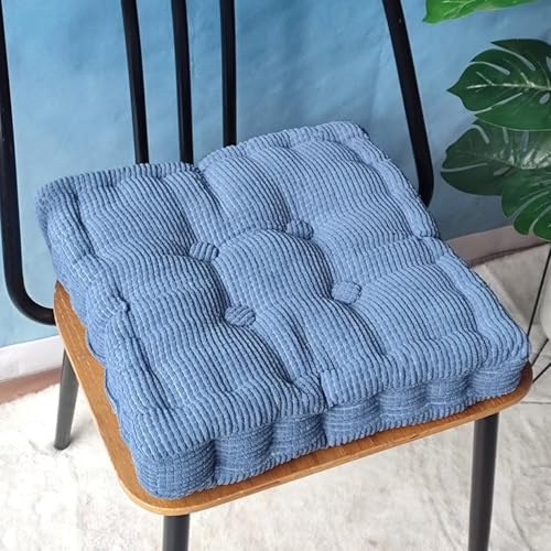 Bettschlange Sitzkissen Outdoor, 2er Set Stuhlkissen 50x50cm, Dicke Bodenkissen, Sitzpolster Outdoor für Bank und Gartenstuhl(Quadrat,Denim-Blau,50 x 50 cm)