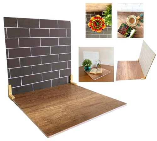 Felic 2 Pcs Food Photography Backdrop Board| Double Sided 40x40 cm| Props| Replica Surfaces |Product Backdrops |Flat Lay Photo Studio Props for Jewellery Cosmetics (Wood & Tile)