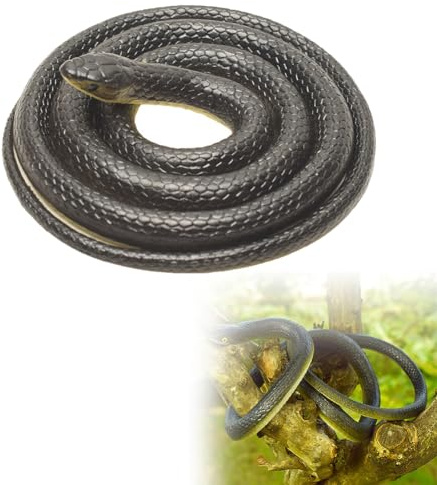 Rakiuty Réaliste Fake Serpent,Serpent en Caoutchouc Extensible,pour Accessoires de Jardin,Farces,Décoration d'halloween