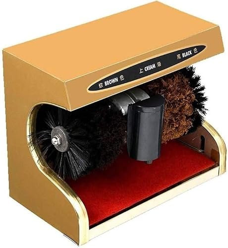 Shoe Polisher Machine, Boot Scraper The Original Boot Scrapers Shoe Polisher Electric Shoe Shine Machine Automatic Brush Shoe Sensor Vertical Suitable for Hotel Entrance Hall(Gold)