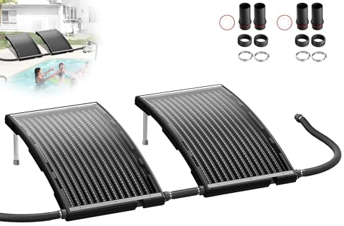 XMTECH 2 Stücke Solarkollektor Poolheizung 110x65 cm, Pool Heizungen Solar Poolheizung Solaranlage für Warmwasser Gartendusche Pool, Anschluss Ø 38 mm