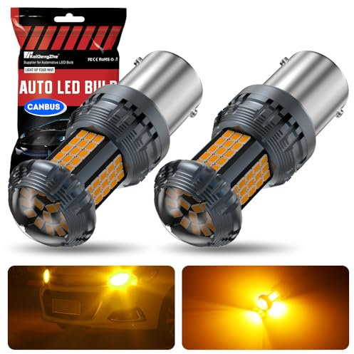 KaiDengZhe 1156 BA15S LED Bulbs, Newest upgrade Amber P21W LED Built in Resistor CANBUS Error Free Anti Hyper Flash 7506 1141 1156A LED Bulb with Projector Replacement for Turn Signal Lights