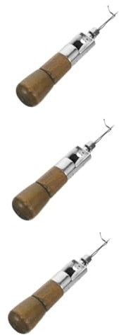 SHINEOFI 3 Juegos Maquina De Coser a Mano Para Cuero Kit De Lezna Kit De Punzón Artesanal De Cuero Kit De Artesanía De Cuero Kit De Costura De Cuero De Bricolaje Herramientas De Cuero Metal