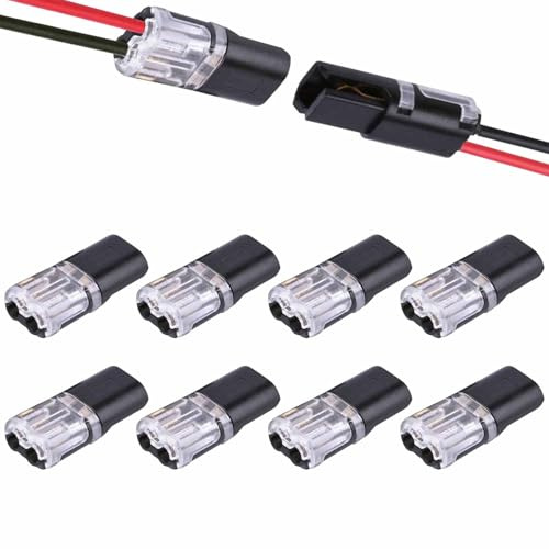 BOHUIMYI 8PCS H-Type Electrical Wire Connectors, Solder-Free Push-Fit Two-Wire Docking Connectors, Plastic Insulation Stripping Cable Connectors for LED Lighting Home Wiring DIY Electronics Projects