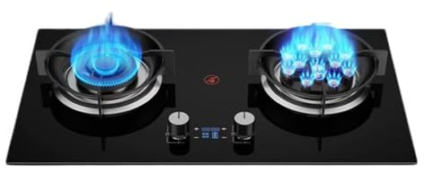 Cuisinière À Gaz 2 Brûleurs, Cuisinière De Comptoir De Cuisine 5,2 KW, Cuisinière De Conversion Gaz/gaz LP, Avec Protection Contre L'extinction Et Minuterie, For Cuisine Domestique(LPG)