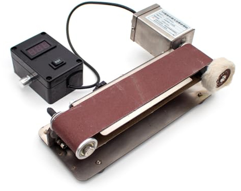 Toplionace Lijadora de Banda Eléctrica Resistente Al Agua, Juego de Afilador y Lijadora de Escritorio, Máquina Pulidora y Afiladora con Refrigeración Por Agua, 50x530mm, 0-13 000 Rpm