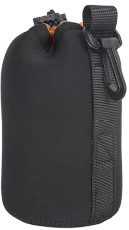 Linsfodral | Tjock vadderad neoprensoppa | Skyddande kameralinslager, mjuk neopren DSLR-objektivväska, säker täckning för SLR D-linser, 14 cm, Se référer au descriptif, Se beskrivningen