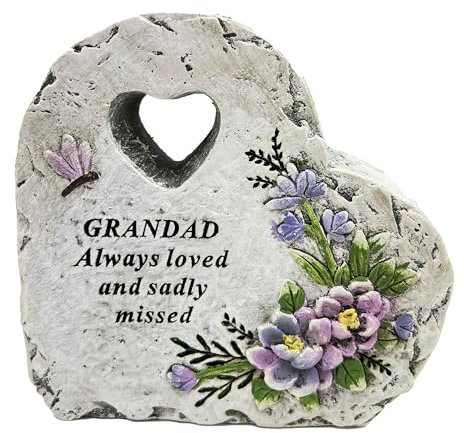 Angraves Special Grandad Graveside Memorial Love Heart Flower Dragonfly Grave Plaque Ornament Decoration