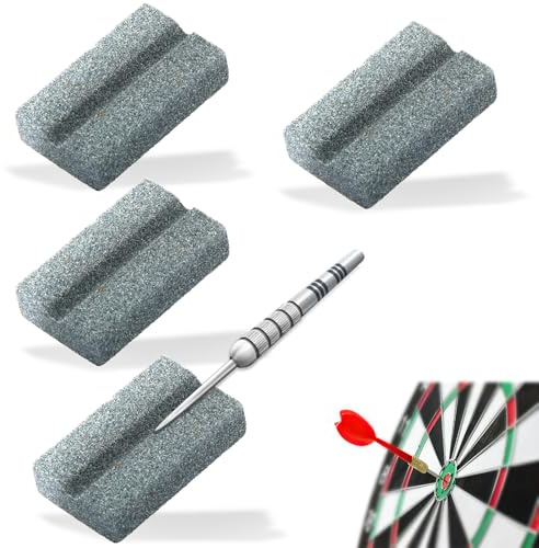 Neerow Dart Sharpening Stone for Metal Darts, Pack of 4 Dart Tips Grinder, Portable Darts Sharpener, Mini Sharpener, Dart Accessories for Sharpening and Care (15 × 25 mm)