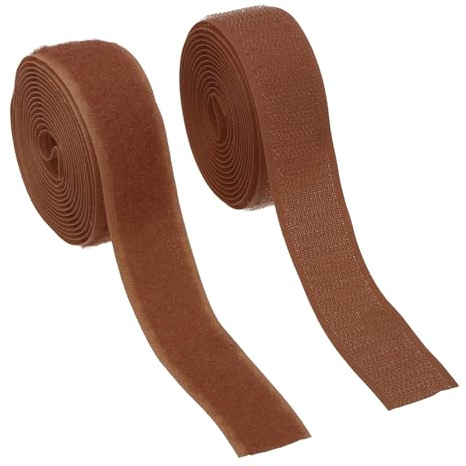 YELARXI Cinta de para coser, 2,5 cm de ancho, no adhesiva, tiras de nailon para costura, cinta de tela entrelazada, 2 yardas, apta para ropa, manualidades, proyectos de costura, bricolaje, (marrón)