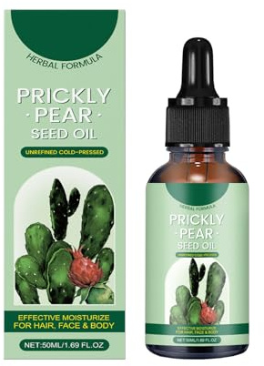 Huile Essentielle du Cactus,Naturelle Pressée à Froid,Huile de pepin de figue de barbarie,Huile de Figue de Barbarie Bio Visage Anti Âge,Des soins antirides et anti cernes
